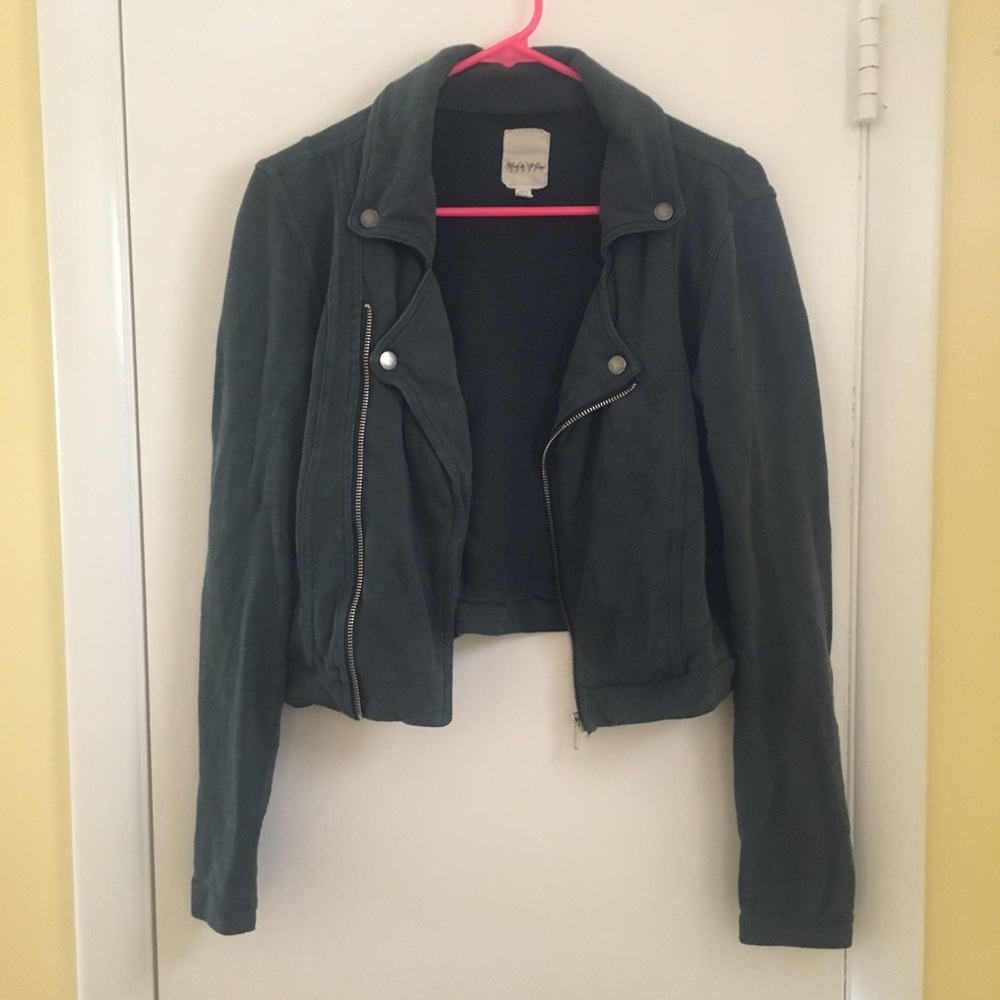Nom de Plume Yaya Cotton Green Moto Jacket